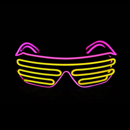 Miniatura 11 de Gafas de LED de Aqua Led de Neón electroluminiscentes para fiestas y disfraces modelo RB03., Púrpura + Azul
