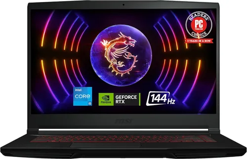 MSI Thin GF63 portátil para juegos: Intel Core i5-12450H GeForce RTX 2050, pantalla de 15.6 pulgadas FHD, 144Hz, 8 GB DDR4, SSD NVMe de 512 GB,
