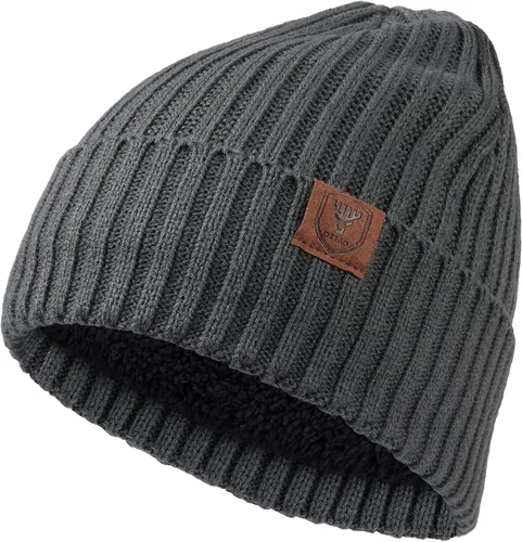 OZERO Gorro de Punto de Invierno, Gorro Térmico Grueso de Forro Polar para Hombres y Mujeres
