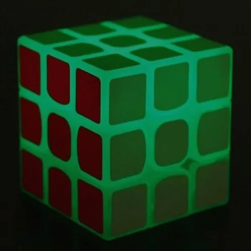Miniatura 3 de AMAZA - Cubo de velocidad fluorescente 3 x 3, verde luminoso, plástico, rompecabezas, 1 juego, 1 unidad, 1 unidad, adulto