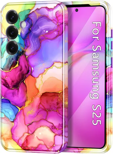 Miniatura 79 de Btscase para Samsung Galaxy S25, [Probado contra caídas de grado militar] Funda protectora de diseño de patrón de mármol, resistente, delgada