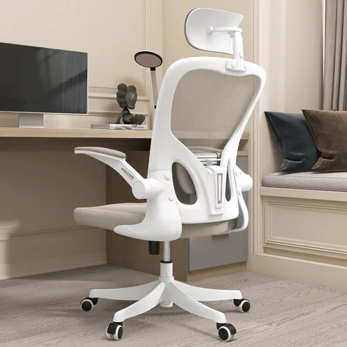 Monhey Silla de oficina ergonómica con soporte lumbar, reposacabezas y brazos abatibles, altura ajustable, mecedora, giratoria, multiángulo de 90° a