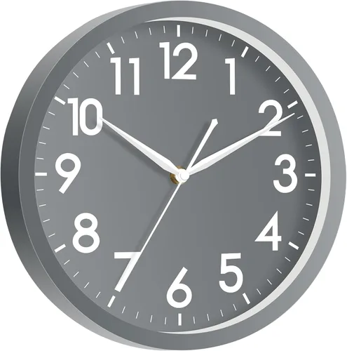 Miniatura 2 de AKCISOT Reloj de pared para baño de 10 pulgadas, relojes de pared analógicos pequeños que funcionan con pilas, silenciosos y sin tictac