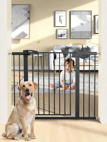 Miniatura 12 de Puerta de bebé de 29.5-40.5 pulgadas para escaleras, puerta para perros para puertas, puerta de seguridad de metal para bebés con cierre automático