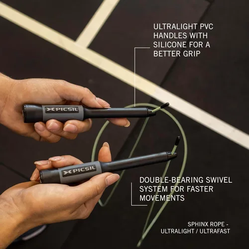 Miniatura 4 de PICSIL - Cuerda de esfinge Cuerda de salto giratoria de 360° Sistema de rodamiento dual Rápido y ligero para fitness, boxeo de entrenamiento