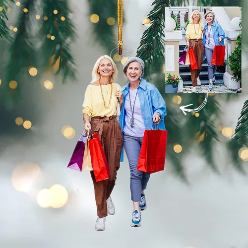 Miniatura 6 de Adorno de Árbol de Navidad Personalizado, Adorno de Forma Plana con Foto Personalizada, Adornos Acrílicos Planos 2D, Adornos Acrílicos con Foto