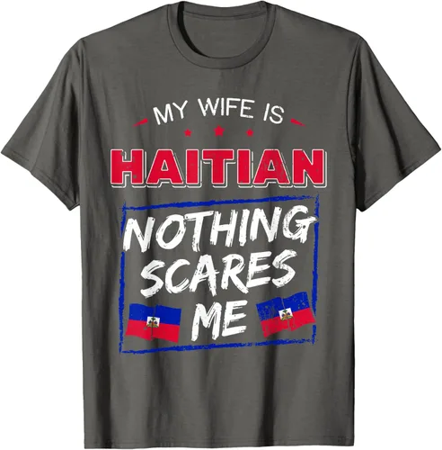 Miniatura 102 de My Wife Is Haitian Republic of Haiti Heritage Roots - Camiseta con bandera, Negro, S