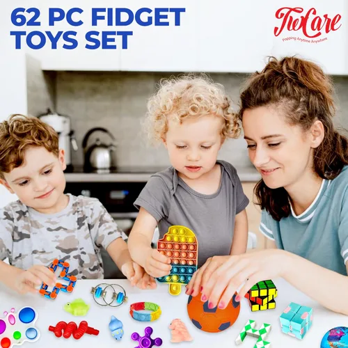 Miniatura 7 de Paquete de 62 juguetes para ansiedad, regalos sensoriales de fiesta para niños y adultos, alivio del estrés, relleno de calcetines, para autismo
