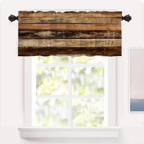 Miniatura 59 de Shrahala Floral Abstract Design Blackout Curtain Tiers, Minimalist Flower Illustration Kitchen Valance Light Blocking Tier Drapes with Rod Pocket, 2