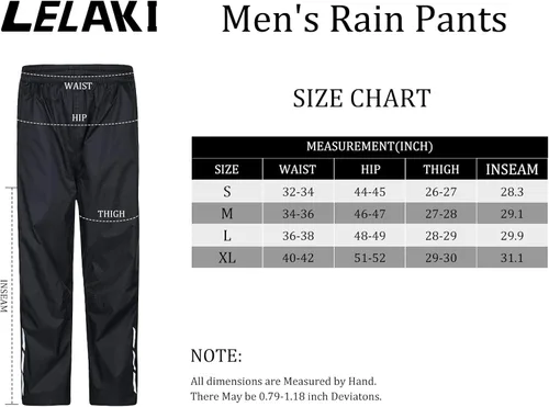 Miniatura 7 de Lelaki Pantalones de lluvia para hombre, impermeables, ligeros, transpirables, para exteriores, pesca