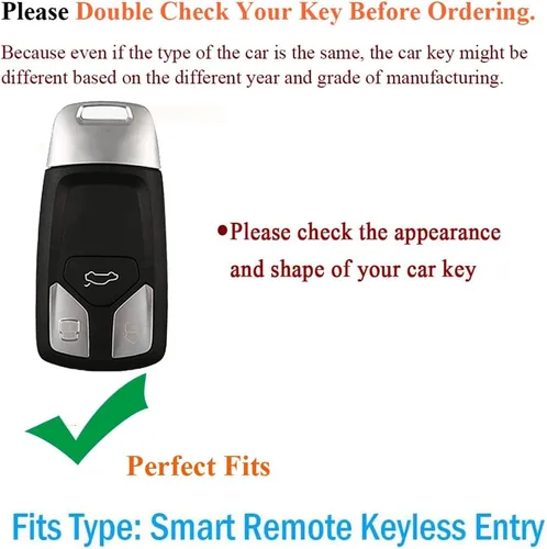 Miniatura 2 de SANRILY Funda para llavero con patrón de fibra de carbono mate 3D para Audi A4 Q7 Q5 TT A3 A6 SQ5 R8 S5 Accesorios Llavero sin llave con llavero