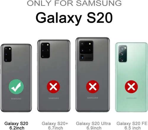 Miniatura 2 de WeLoveCase Funda para Galaxy S20, S20 5G Cover 3 en 1, cuerpo completo, protección resistente, híbrida, a prueba de golpes, TPU parachoques de tres