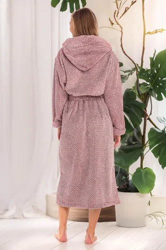 Miniatura 4 de Alexander Del Rossa Bata mullida y esponjosa para mujer, batas largas con capucha para mujer, talla grande
