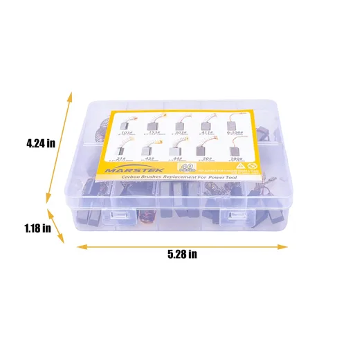 Miniatura 3 de Juego de 40 cepillos de carbón para motor eléctrico, 10 tamaños surtidos, kit de repuesto para amoladoras angulares, taladros de martillo eléctrico