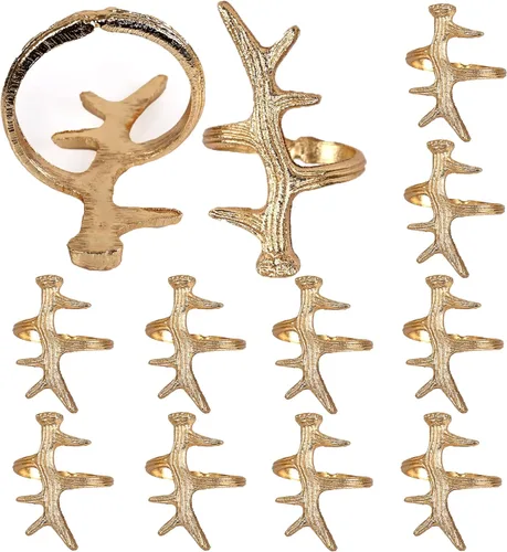 Miniatura 13 de Juego de 6 servilleteros con diseño de estrella, de aluminio duradero, para mesas elegantes, servilleteros de metal, resistente al óxido, decoración