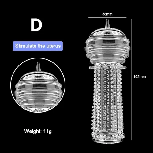 Miniatura 7 de Funda de silicona para el pene reutilizable, con textura elástica, con tachuelas, juego de mangas elásticas para el pene, anillos para el pene