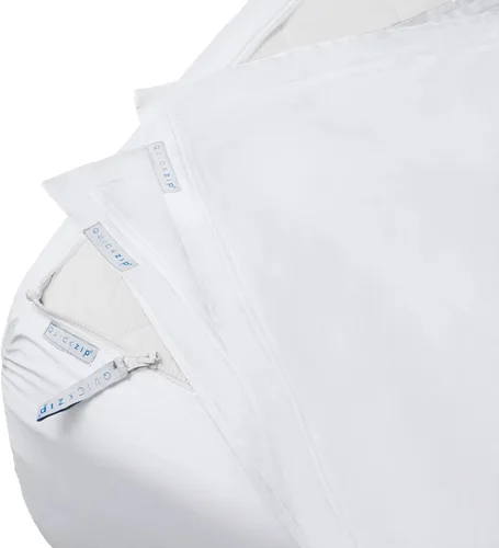 Miniatura 16 de QuickZip Paquete de Repuesto Fitted Plus: 1 Sábana Bajera (Base + Sábana con Cremallera) y 1 Sábana con Cremallera - Fácil de Cambiar, No se Sale