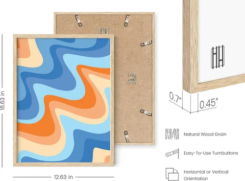 Miniatura 3 de HAUS AND HUES Cuadro de playa para pared, impresión abstracta del océano, póster costero colorido, decoración tropical (marco beige, 12 x 16)
