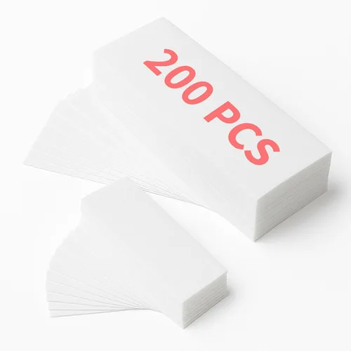 Amira Beauty 200 tiras de cera no tejidas para depilación – Papel de cera suave para depilar cara, bikini y cuerpo – Tiras pequeñas y grandes