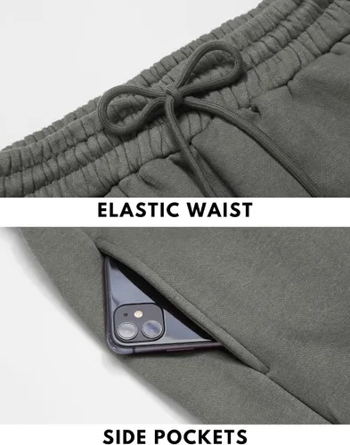 Miniatura 3 de Pinspark Pantalones deportivos con forro polar para mujer, para invierno y otoño, pantalones deportivos casuales holgados con bolsillos
