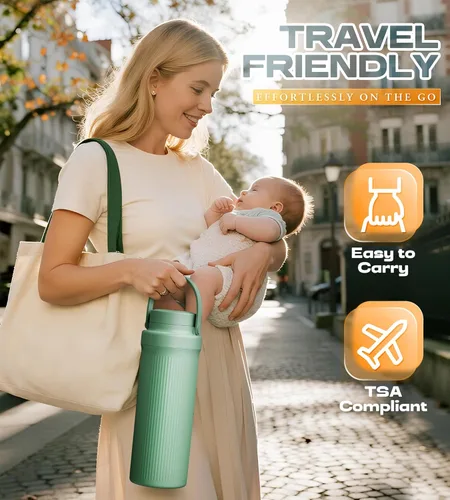 Miniatura 6 de Botella enfriadora de leche materna de 22 onzas – Enfriador de leche materna 24 horas 360° con 2 botellas de almacenamiento para viajes y uso al