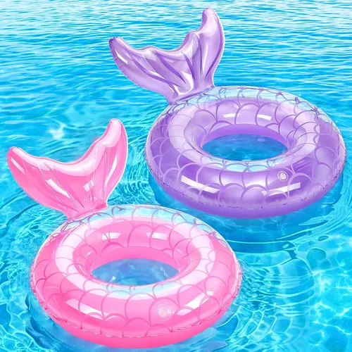 Miniatura 15 de MoKo Anillo de natación inflable, lindo flotador de piscina, decoración de tubo, tubos de natación, piscina al aire libre, playa, flotadores de Azul