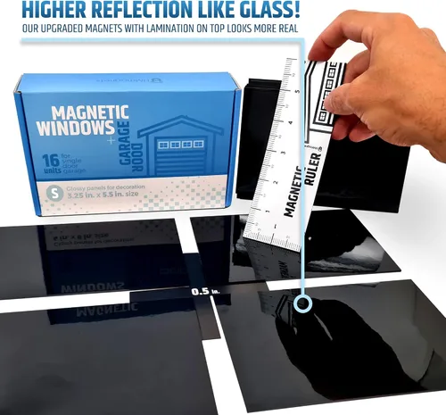 Miniatura 3 de Ventanas magnéticas fuertes y brillantes para puerta de garaje (tamaño pequeño), se ven como paneles de ventana reales, paneles sintéticos, fáciles