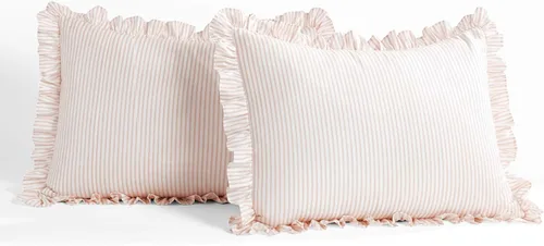 Miniatura 5 de Lush Décor - Juego de Cubrecama con falda de volantes para cama sencilla, estilo Shabby Chic, juego de 2 piezas Blush