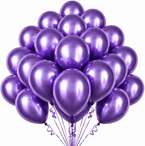 Miniatura 24 de 100 globos pequeños de color azul metálico de 5 pulgadas, cromados, mini globos brillantes de helio para decoraciones de fiestas A3-azul