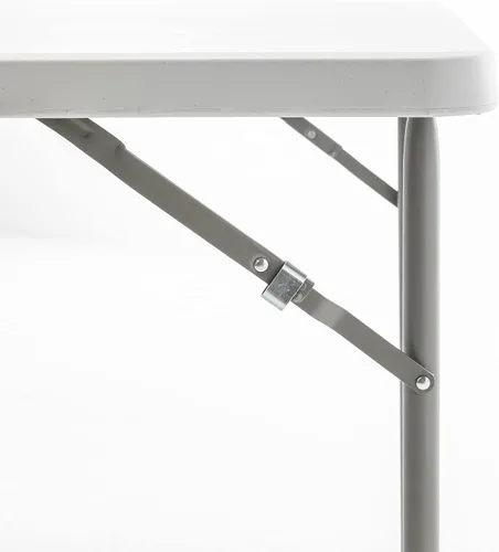 Miniatura 8 de BTEXPERT Juego de 2, mesa plegable cuadrada de plástico de granito blanco de 3 pies portátil para juegos de mesa de cartas, noches, reuniones