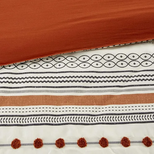 Miniatura 5 de Modern Threads - Juego de edredón de 4 piezas de la colección Layne - Juego de cama elegante reversible - Incluye edredón, fundas de almohada
