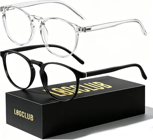 Gafas de luz azul para mujer/hombre, gafas de bloqueo de luz azul, gafas de computadora redondas retro antifatiga ocular L31blacktou
