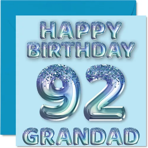 Miniatura 146 de Stuff4 Tarjeta de primer cumpleaños para niños, globo de fiesta con purpurina azul, tarjetas de feliz cumpleaños para niño de 1 año, nieto, hijo, 57