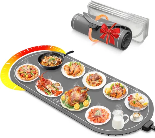 Miniatura 9 de Alfombrillas de calentamiento de alimentos para encimera extra grandes (XXL 36"x15"), almohadilla térmica eléctrica para alimentos, alfombrilla