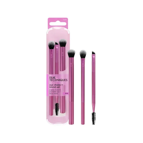 Real Techniques Trío de brochas de maquillaje para sombra de ojos y difuminador, para sombra de ojos y delineador, herramientas de maquillaje para