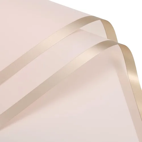 MECCANIXITY 10 piezas de papel de regalo de flores con borde dorado, color loto, 22.8 x 22.8 pulgadas, impermeable, para suministros de ramo de