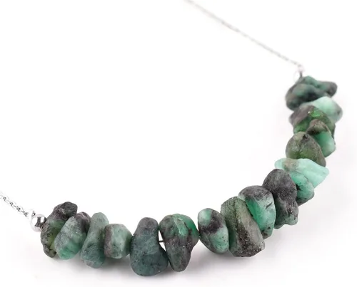 Miniatura 2 de Regalos para mamá, joyería de esmeralda cruda para mujer, piedra natural, cristales ásperos y piedras curativas, collares de barra delicados