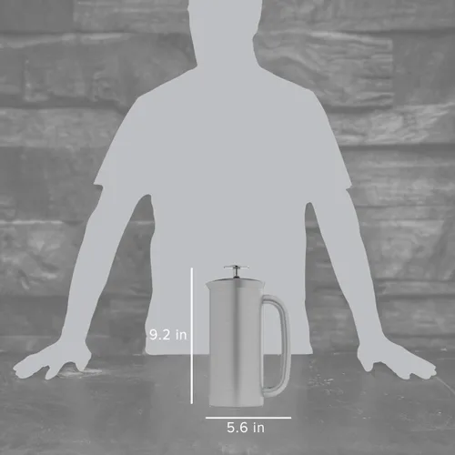 Miniatura 2 de ESPRO P7 Prensa Francesa de Acero Inoxidable Cepillado 304 – Cafetera de Prensa Francesa Aislada de Doble Pared con Micro-Filtro Patentado