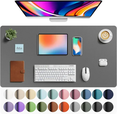 Miniatura 254 de Aothia - Protector de escritorio de cuero sintético, base para mouse, superficie antideslizante e impermeable para escribir y para laptop