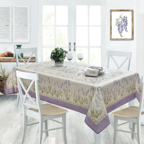Miniatura 7 de Home Bargains Plus Provence - Juego de 8 servilletas cuadradas, estampado floral de campo de lilas Blanchard, resistentes a las arrugas y a