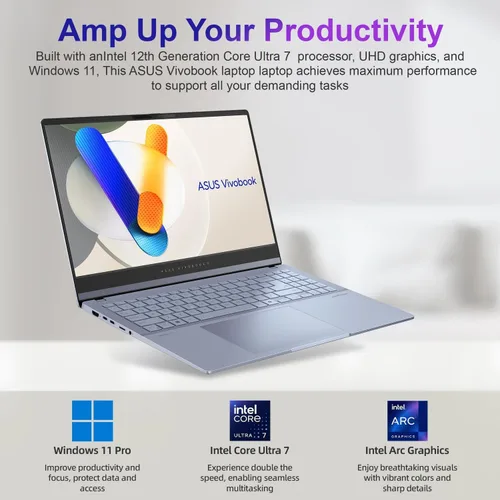 Miniatura 5 de ASUS Vivobook S 15 portátil, pantalla OLED de 15.6 pulgadas 3K 120Hz, 16 núcleos Ultra 7 155H, gráficos Intel Arc, 16 GB de RAM, 1 TB SSD, RGB
