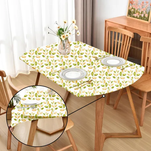 Miniatura 7 de Mantel ajustado blanco con elástico para mesas plegables de 48x48 pulgadas, manteles lavables y elásticos de elastano para mesas de cartas, manteles
