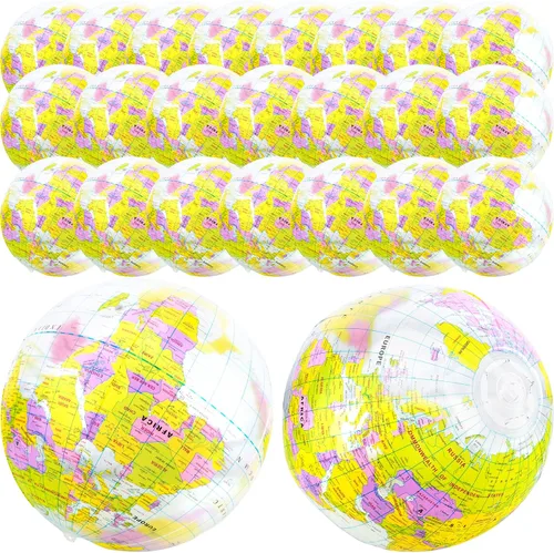 Globo inflable de 16 pulgadas para inflar, globo del mundo de PVC, bola de playa, juguetes para niños, juego de piscina, juego en el aula, jugar o