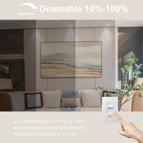 Miniatura 4 de FTL Paquete de 12 bombillas LED BR20 de 5000 K, luz diurna blanca regulable, 7 W, 750 lm, 50 W, equivalente a 60 W, bombillas empotrables