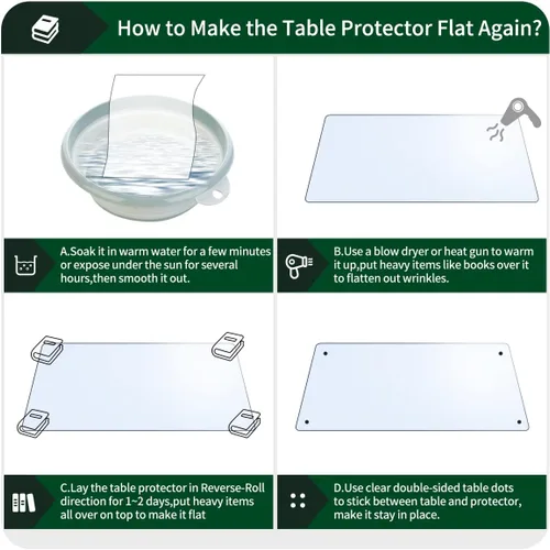 Miniatura 7 de Protector de PVC transparente de 8 x 36 pulgadas de grosor de 0.059 in de grosor, tapete rectangular pequeño de plástico de cristal, protector