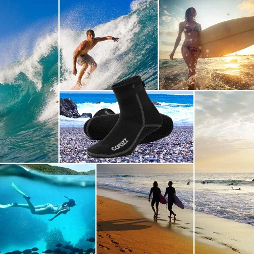 Miniatura 6 de COPOZZ Calcetines de buceo de neopreno de 0.118 pulgadas (0.118 in), antideslizantes para esnórquel natación, jóvenes, hombres y mujeres