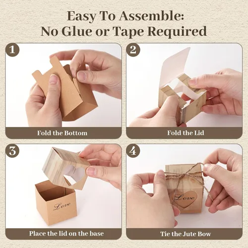 Miniatura 5 de VGOODALL Cajas de regalo pequeñas, cajas de recuerdo de fiesta, 2 x 2 x 2 pulgadas, paquete de 50 unidades para invitados nupciales, baby shower