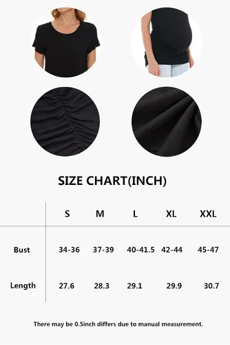 Miniatura 7 de Smallshow - Camiseta de maternidad para mujer, diseño de lados fruncidos, tipo túnica, prendas para el embarazo