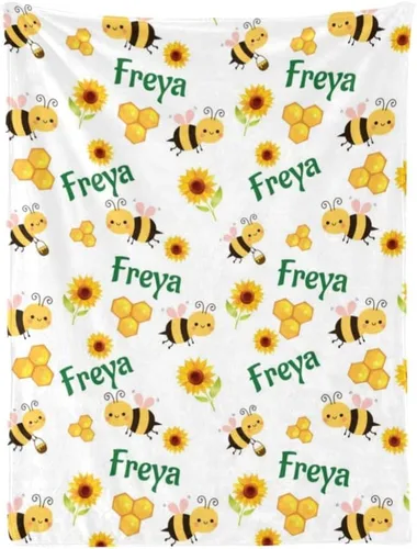 Miniatura 9 de Manta personalizada con nombre, manta de bebé súper suave con nombre, flor y corona, regalos para bebés y niñas, adecuada para recién nacidos