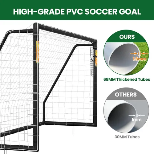 Miniatura 5 de NAIZEA Portería de fútbol – Portería de fútbol de 12 x 6/10 x 6/8 x 6/6 x 4 pies para patio trasero, portería de fútbol portátil y resistente a